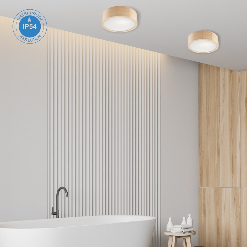 Plafonjera za kup. NATURAL 2xE27/15W/230V IP54 bor ø 27 cm - FSC sertifikovano