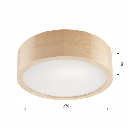 Plafonjera za kup. NATURAL 2xE27/15W/230V IP54 bor ø 27 cm - FSC sertifikovano