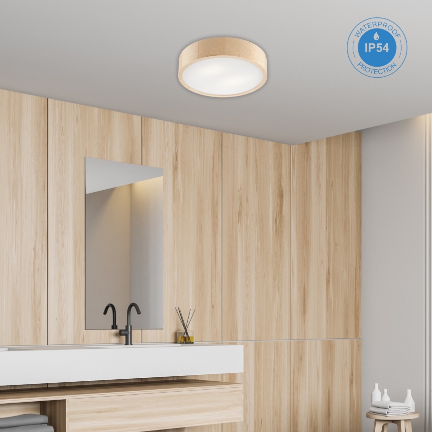 Plafonjera za kup. NATURAL 3xE27/15W/230V IP54 bor ø 37 cm - FSC sertifikovano