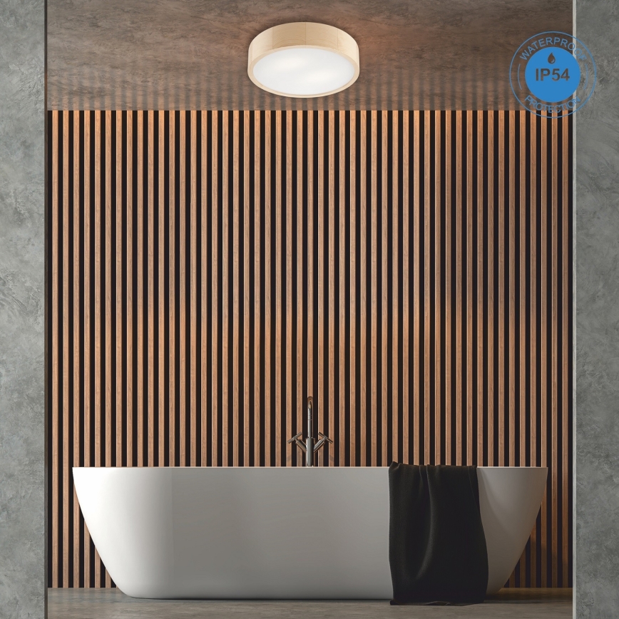 Plafonjera za kup. NATURAL 3xE27/15W/230V IP54 bor ø 37 cm - FSC sertifikovano