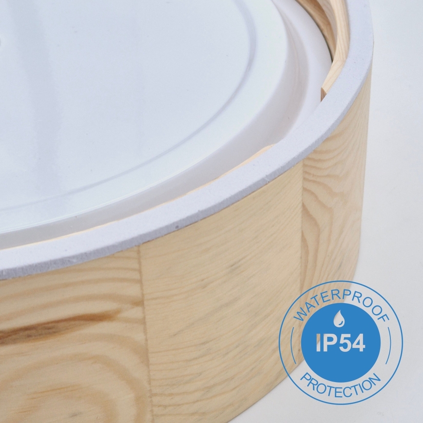 Plafonjera za kup. NATURAL 3xE27/15W/230V IP54 bor ø 37 cm - FSC sertifikovano