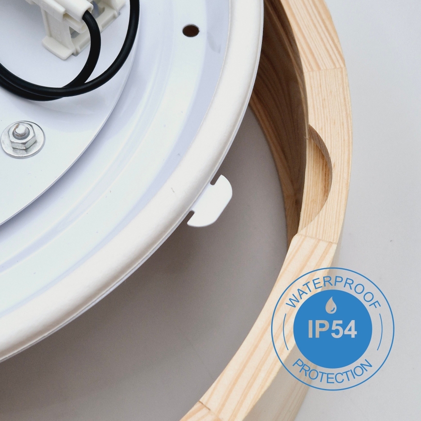 Plafonjera za kup. NATURAL 3xE27/15W/230V IP54 bor ø 37 cm - FSC sertifikovano