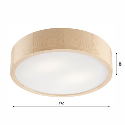 Plafonjera za kup. NATURAL 3xE27/15W/230V IP54 bor ø 37 cm - FSC sertifikovano