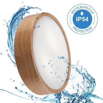 Plafonjera za kup. OAK 3xE27/15W/230V hrast ø 37 cm IP54 - FSC sertifikovano