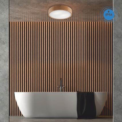 Plafonjera za kup. OAK 3xE27/15W/230V hrast ø 37 cm IP54 - FSC sertifikovano