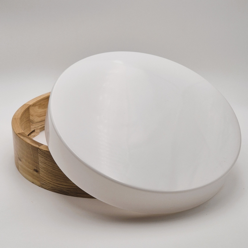 Plafonjera za kup. OAK 3xE27/15W/230V hrast ø 37 cm IP54 - FSC sertifikovano