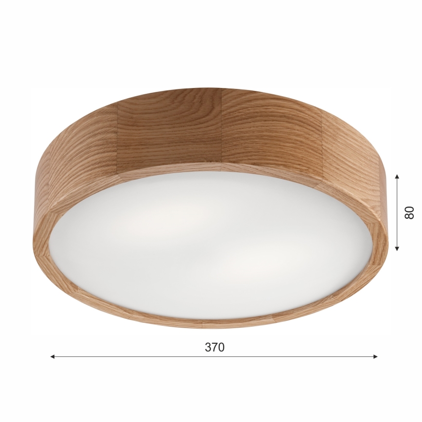 Plafonjera za kup. OAK 3xE27/15W/230V hrast ø 37 cm IP54 - FSC sertifikovano