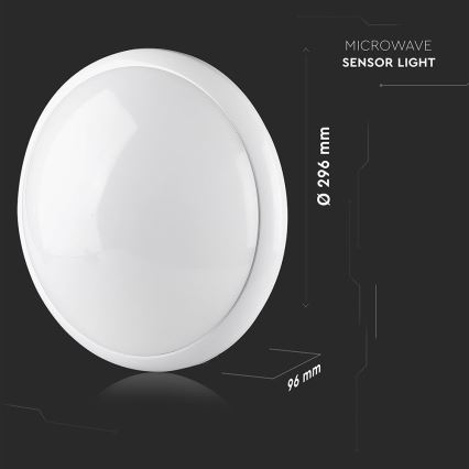 Plafonjera za kup. sa senz. 1xE27/60W/230V IP44 ø 29,6 cm