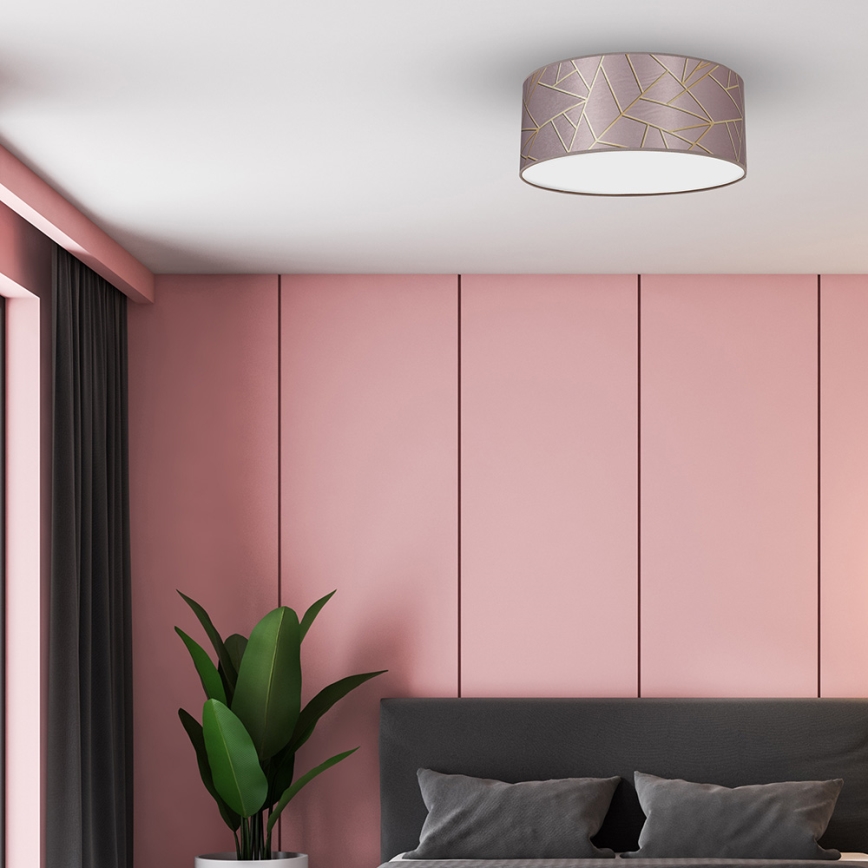 Plafonjera ZIGGY 2xE27/60W/230V roze/zl.