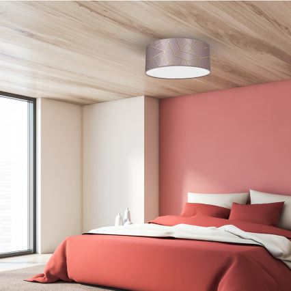 Plafonjera ZIGGY 2xE27/60W/230V roze/zl.