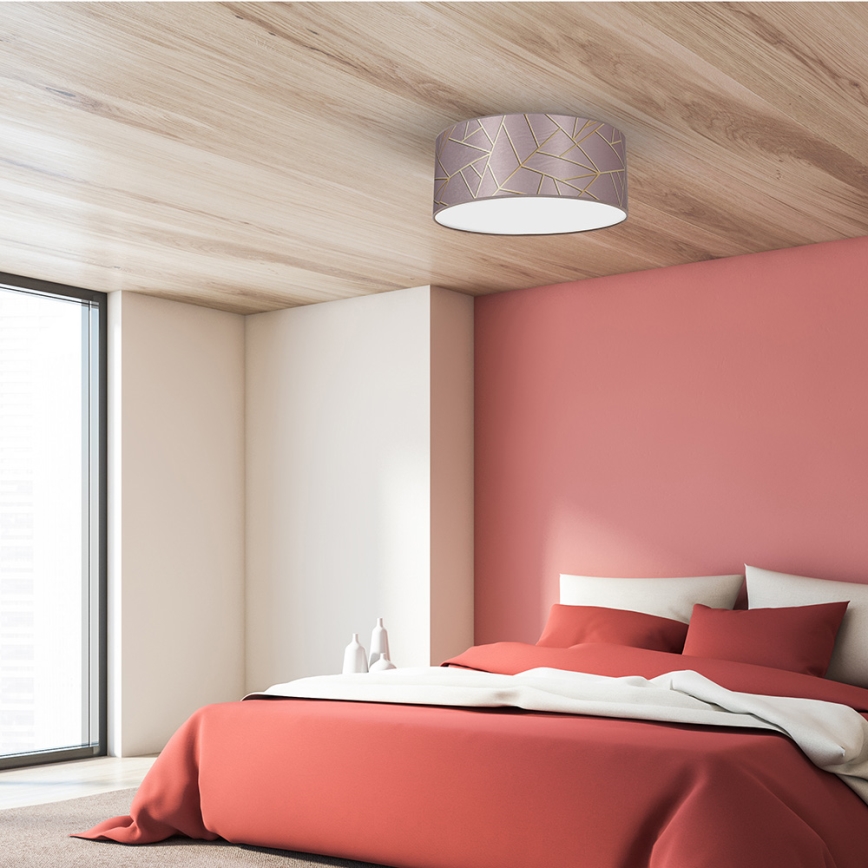 Plafonjera ZIGGY 2xE27/60W/230V roze/zl.