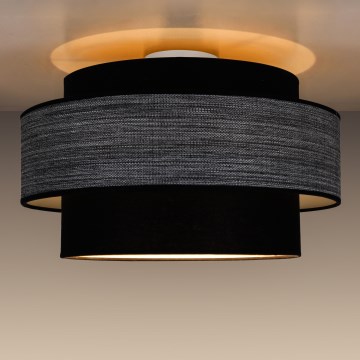 Plafonska svetiljka GRACE 1xE27/60W/230V prečnik 40 cm crna/siva