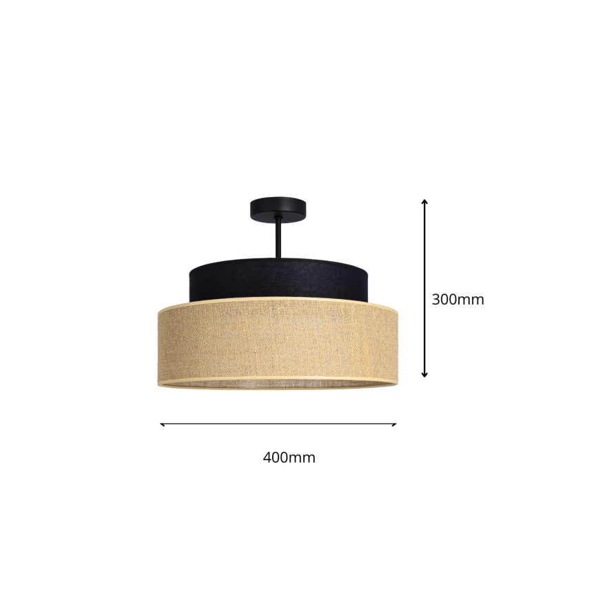 Plafonski luster BOHO 1xE27/60W/230V prečnik 40 cm crna/bež
