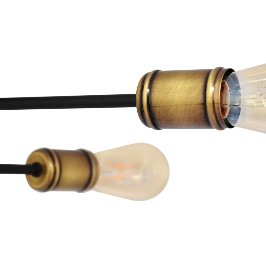 Plafonski luster CAMBRIDGE 6xE27/20W/230V crna/zlatna