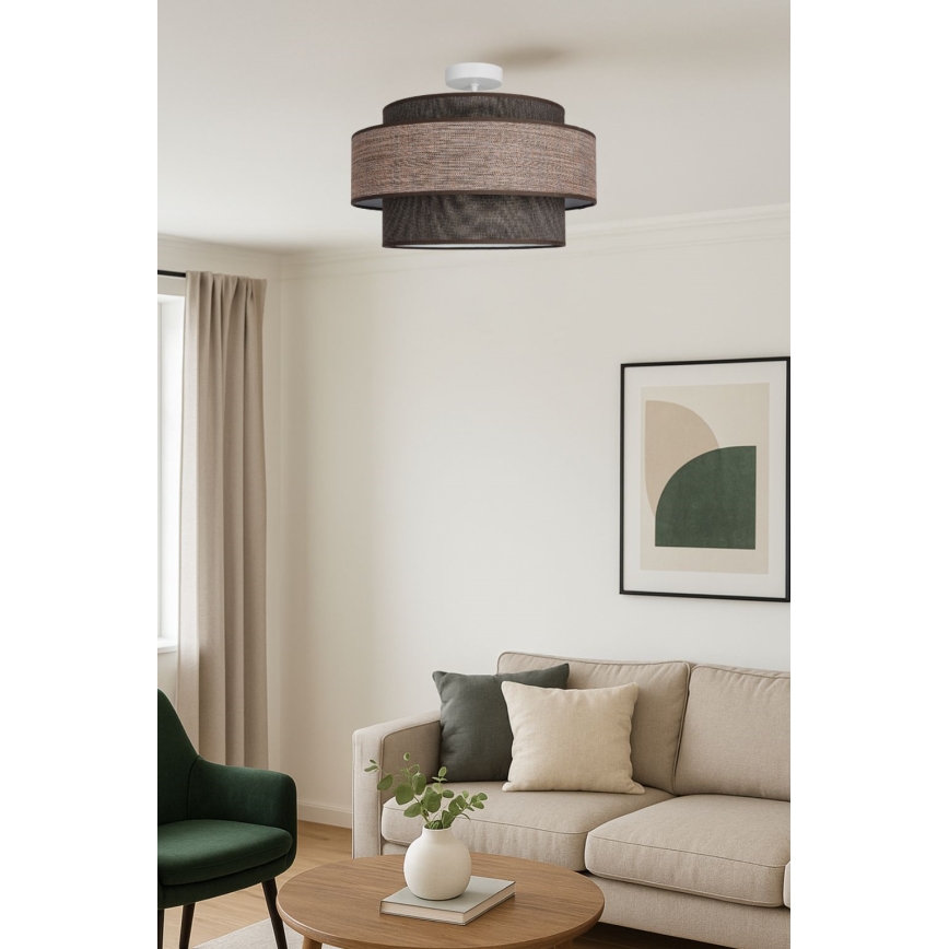 Plafonski luster GRACE 1xE27/60W/230V, prečnik 40 cm, braon/bež