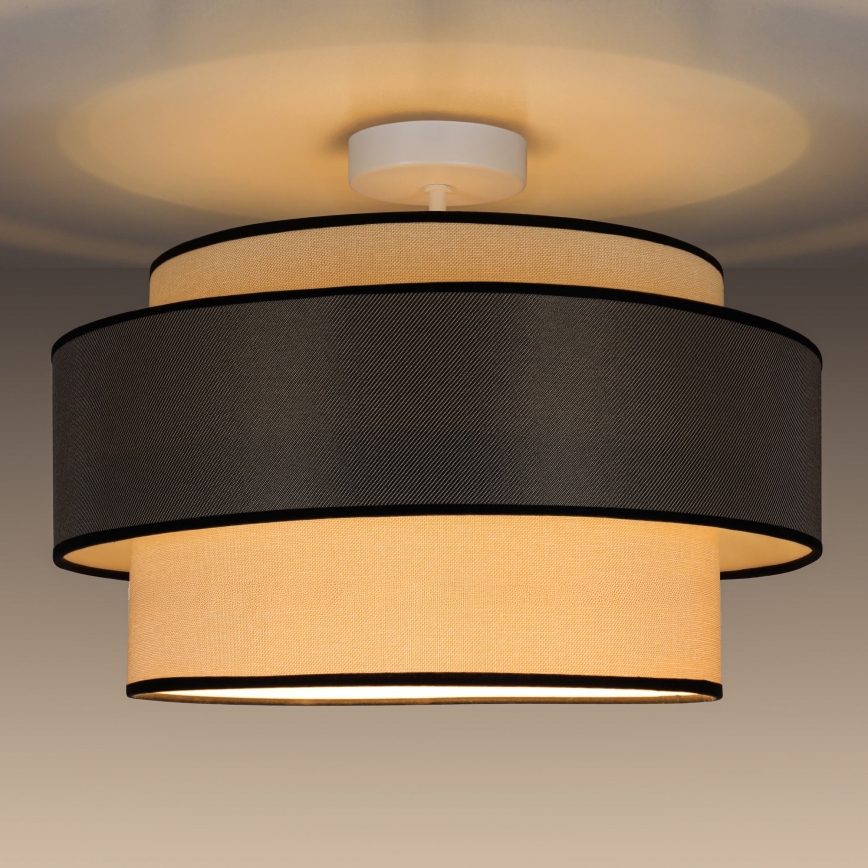 Plafonski luster GRACE, 1xE27/60W/230V, Ø 40 cm, krem/siva