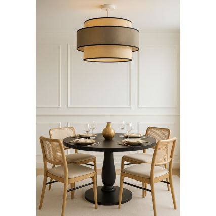 Plafonski luster GRACE, 1xE27/60W/230V, Ø 40 cm, krem/siva