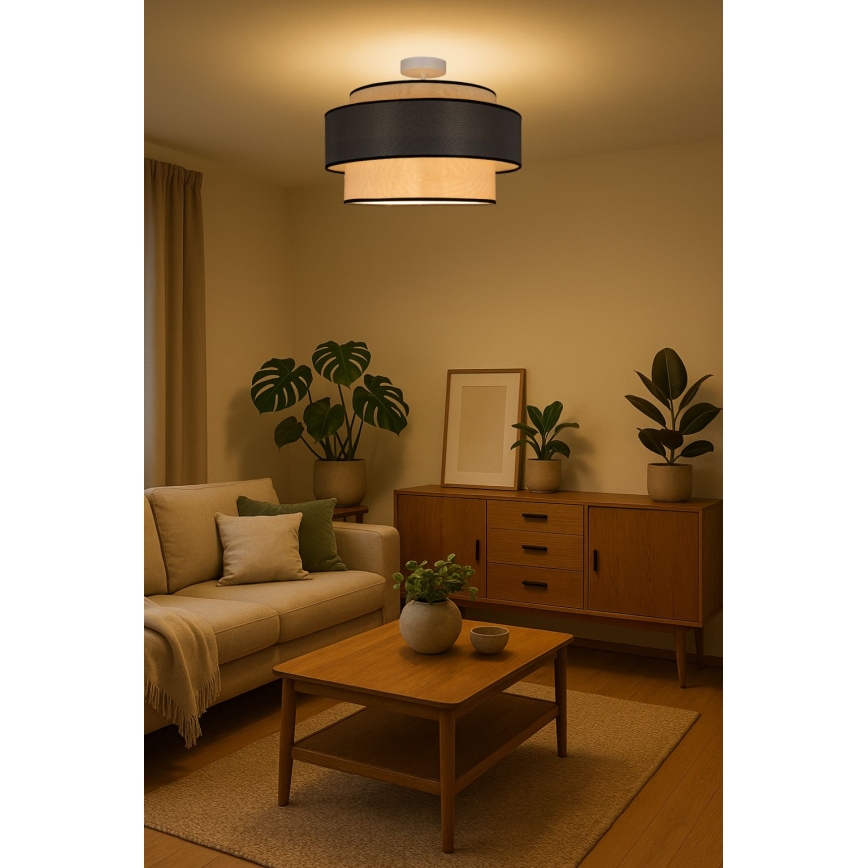 Plafonski luster GRACE, 1xE27/60W/230V, Ø 40 cm, krem/siva