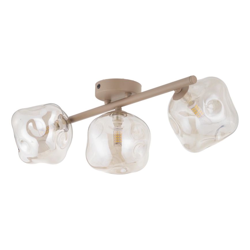 Plafonski luster LAVA 3xG9/8W/230V bež/zadimljeno bež