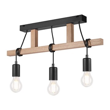 Plafonski luster LEONIDAS 3xE27/60W/230V hrast