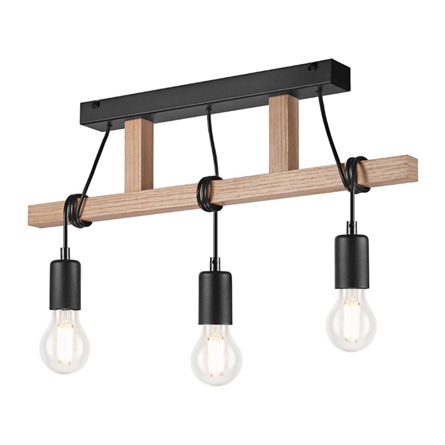 Plafonski luster LEONIDAS 3xE27/60W/230V hrast