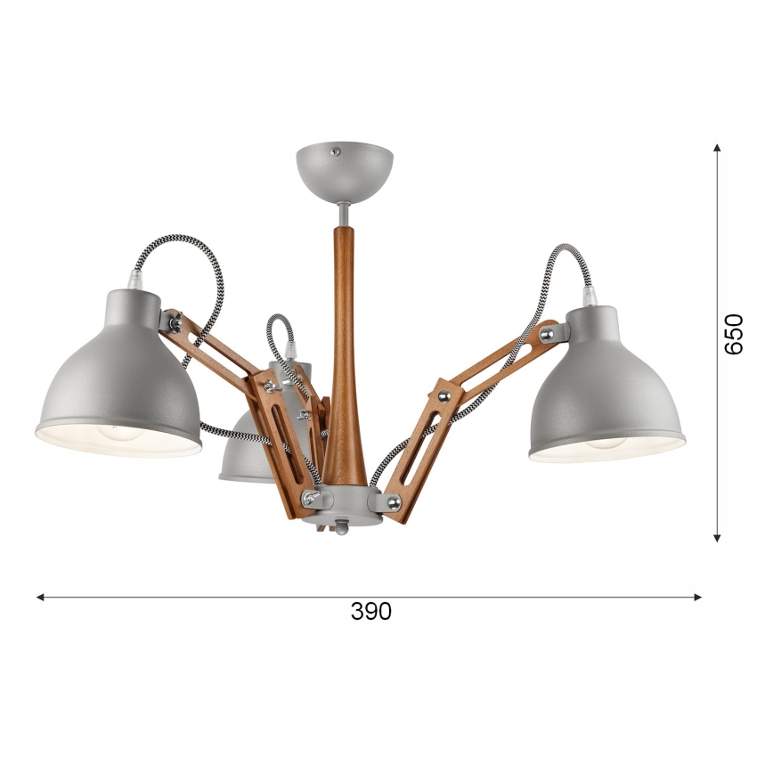 Plafonski luster MARCELLO 3xE27/60W/230V buk