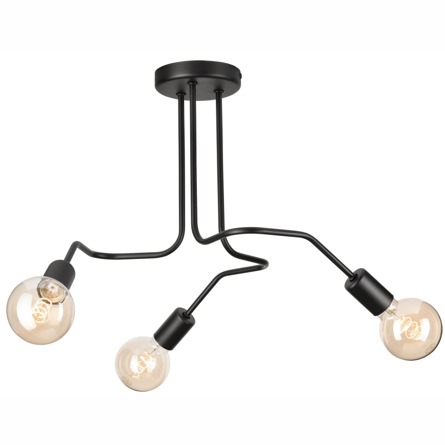 Plafonski luster MATYLDA 3xE27/60W/230V crna