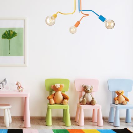 Plafonski luster MATYLDA 3xE27/60W/230V višebojan