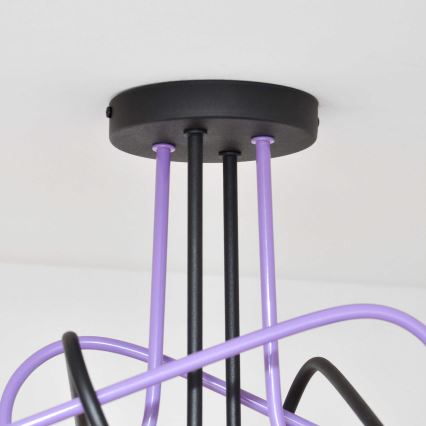 Plafonski luster OXFORD 4xE27/15W/230V crna/ljubičasta