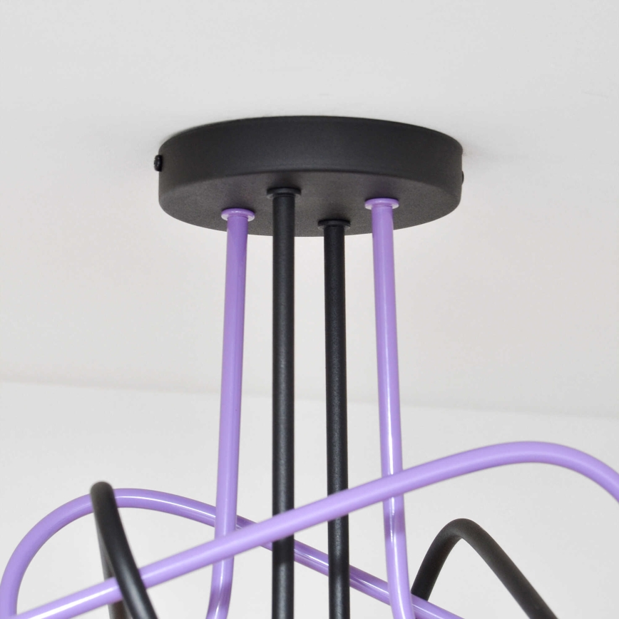 Plafonski luster OXFORD 4xE27/15W/230V crna/ljubičasta