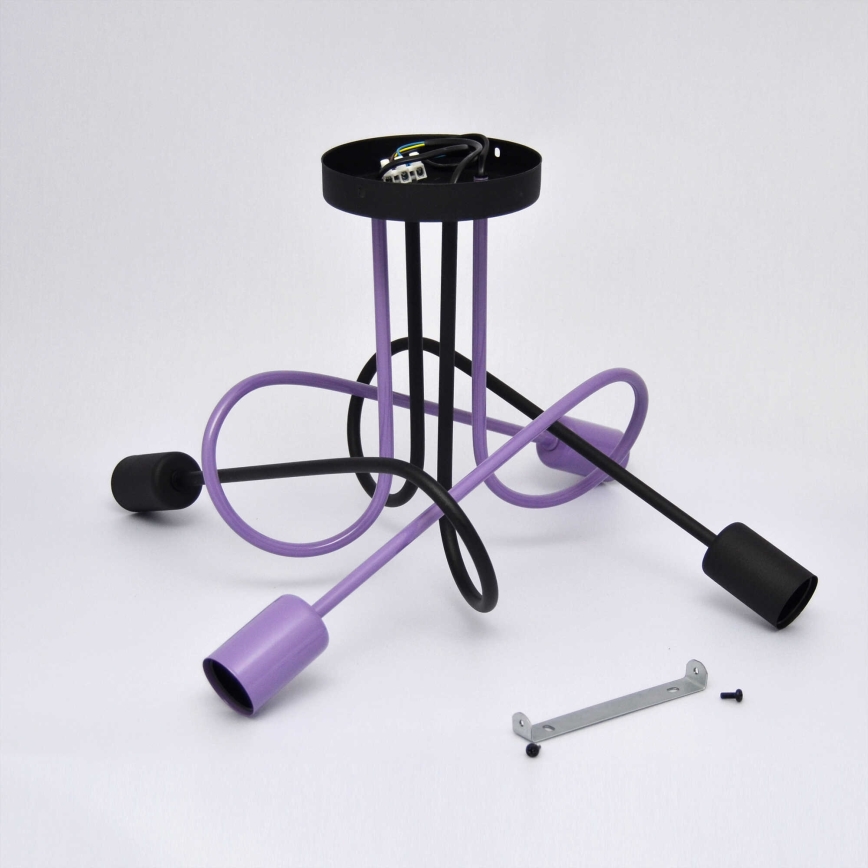 Plafonski luster OXFORD 4xE27/15W/230V crna/ljubičasta