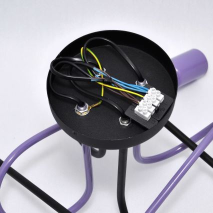 Plafonski luster OXFORD 4xE27/15W/230V crna/ljubičasta