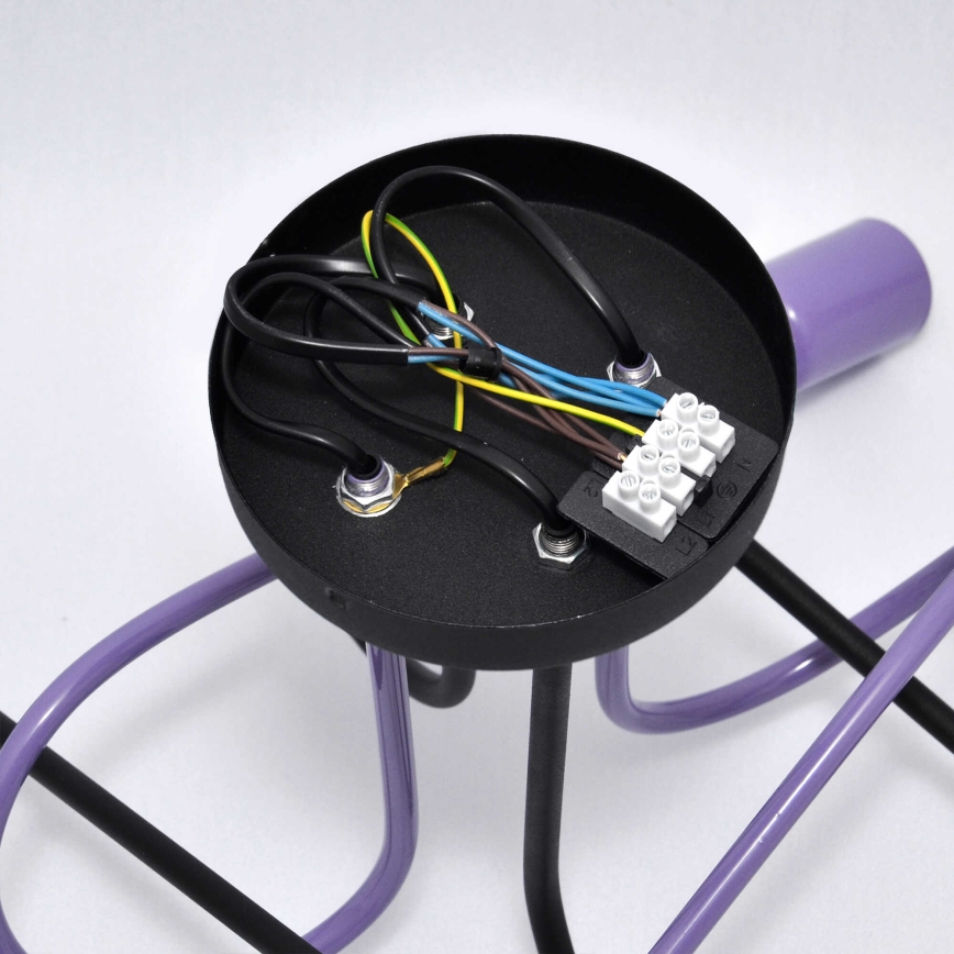 Plafonski luster OXFORD 4xE27/15W/230V crna/ljubičasta