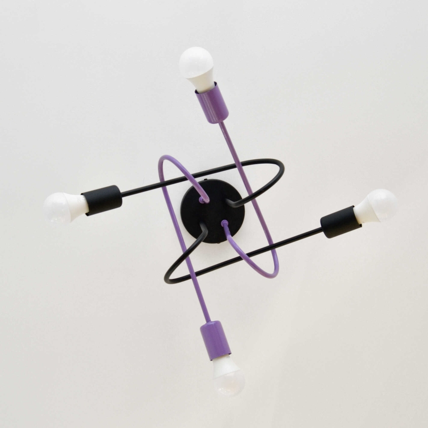 Plafonski luster OXFORD 4xE27/15W/230V crna/ljubičasta