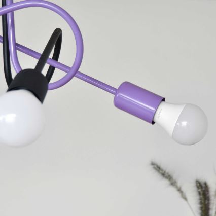 Plafonski luster OXFORD 4xE27/15W/230V crna/ljubičasta