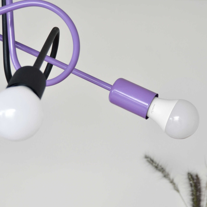 Plafonski luster OXFORD 4xE27/15W/230V crna/ljubičasta