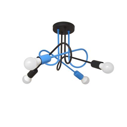 Plafonski luster OXFORD 4xE27/15W/230V crna/plava