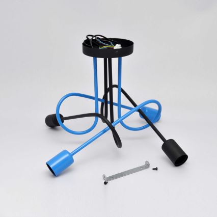 Plafonski luster OXFORD 4xE27/15W/230V crna/plava