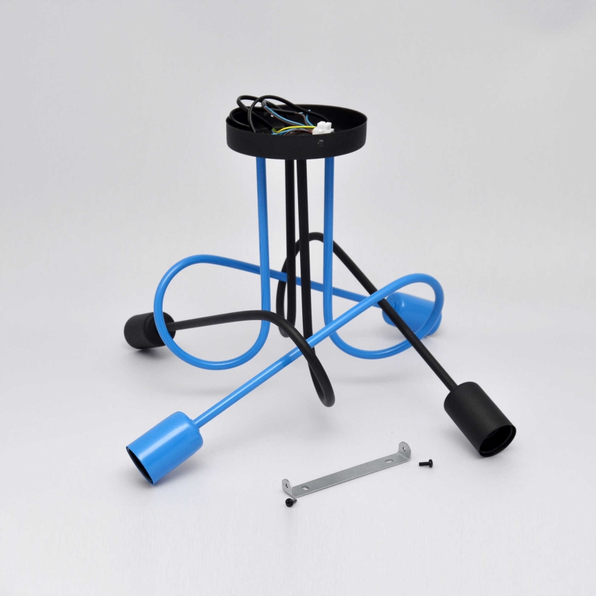 Plafonski luster OXFORD 4xE27/15W/230V crna/plava