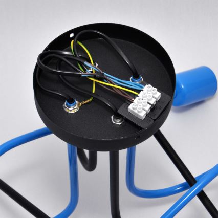 Plafonski luster OXFORD 4xE27/15W/230V crna/plava