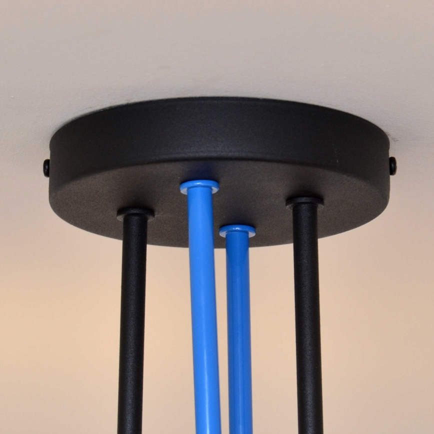 Plafonski luster OXFORD 4xE27/15W/230V crna/plava