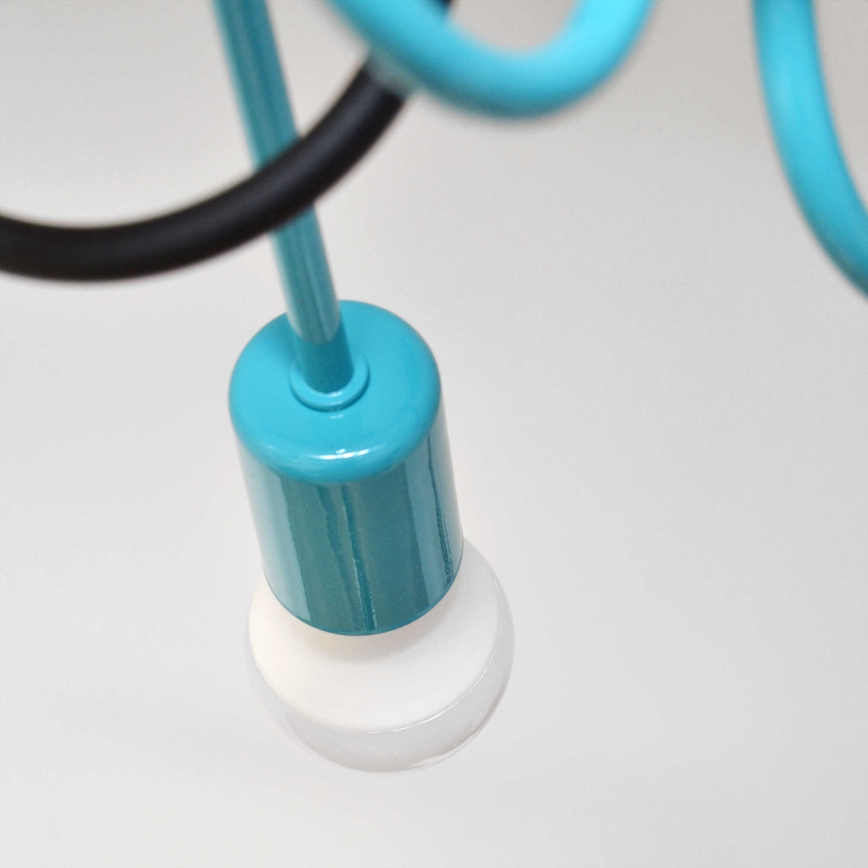 Plafonski luster OXFORD 4xE27/15W/230V crna/tirkizna