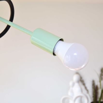 Plafonski luster OXFORD 4xE27/15W/230V crna/zelena