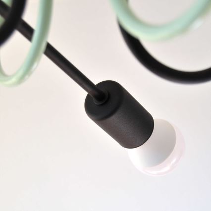 Plafonski luster OXFORD 4xE27/15W/230V crna/zelena