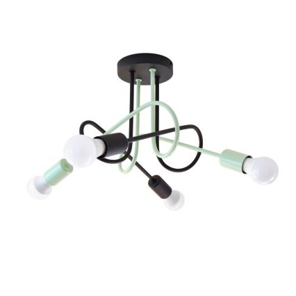 Plafonski luster OXFORD 4xE27/15W/230V crna/zelena