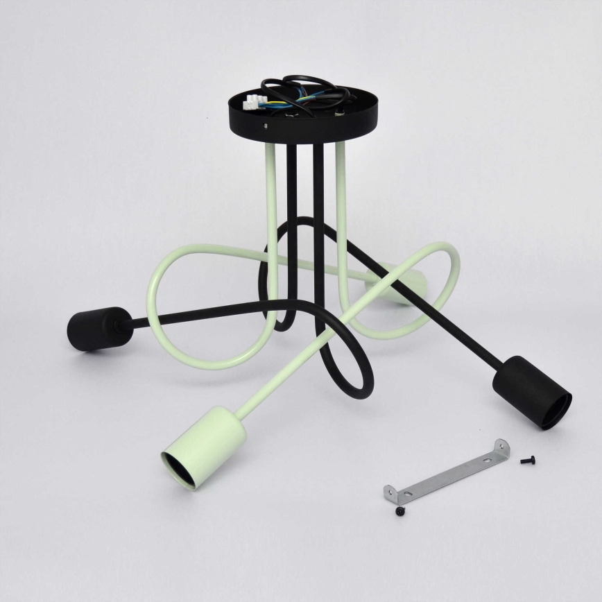 Plafonski luster OXFORD 4xE27/15W/230V crna/zelena