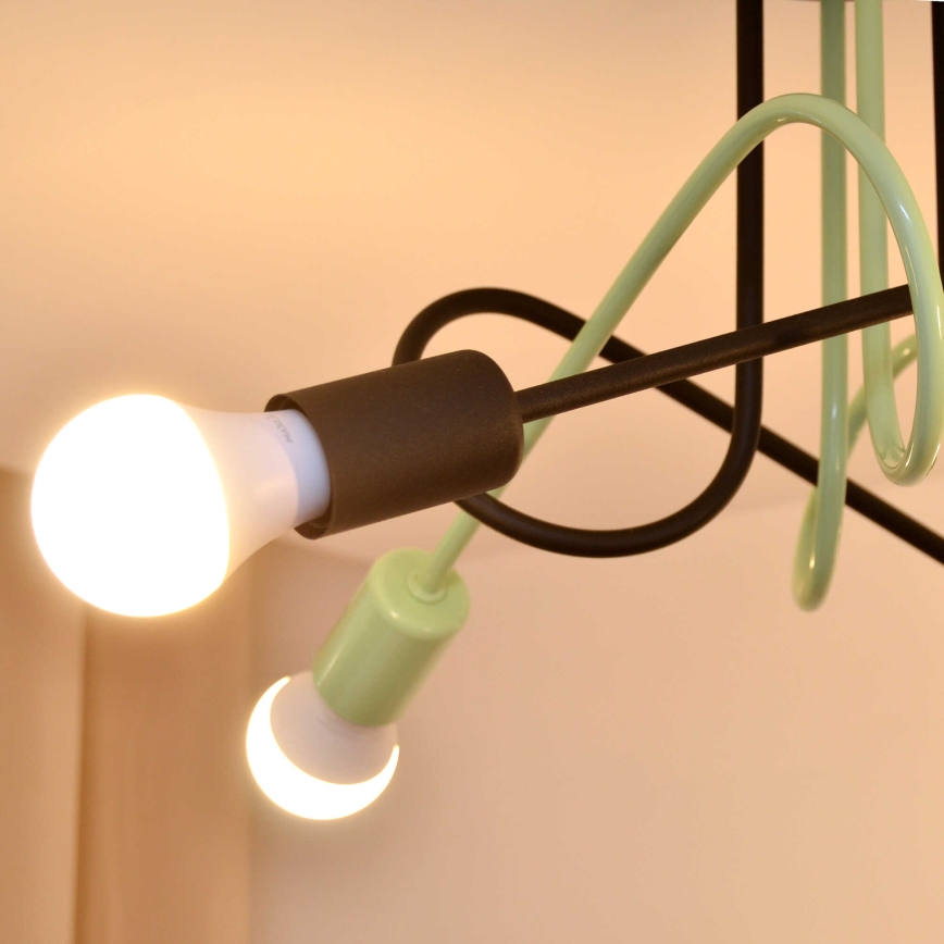 Plafonski luster OXFORD 4xE27/15W/230V crna/zelena