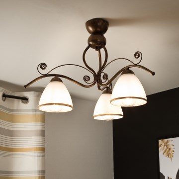 Plafonski luster RETRO 3xE27/60W/230V bronza patina