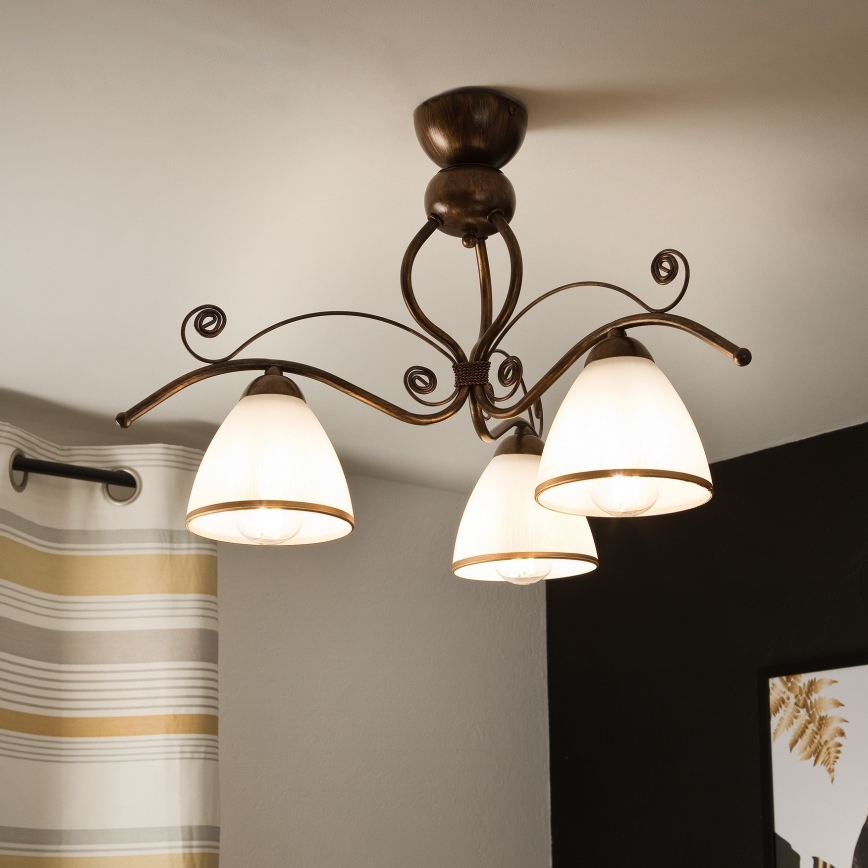 Plafonski luster RETRO 3xE27/60W/230V bronza patina