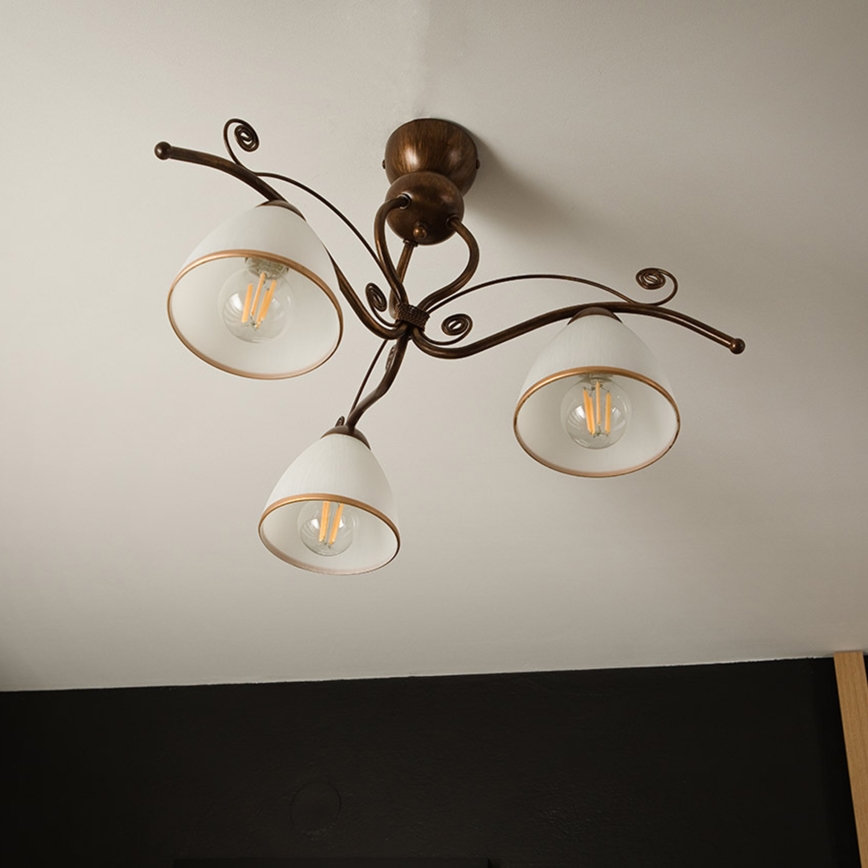 Plafonski luster RETRO 3xE27/60W/230V bronza patina